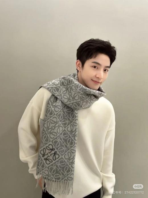 D102059满印LOGO风格设计细腻柔软中性款围巾 商品图5