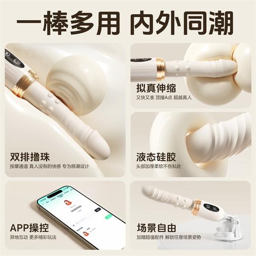 谜姬 趣游炮机伸缩撸珠震动棒 商品图3