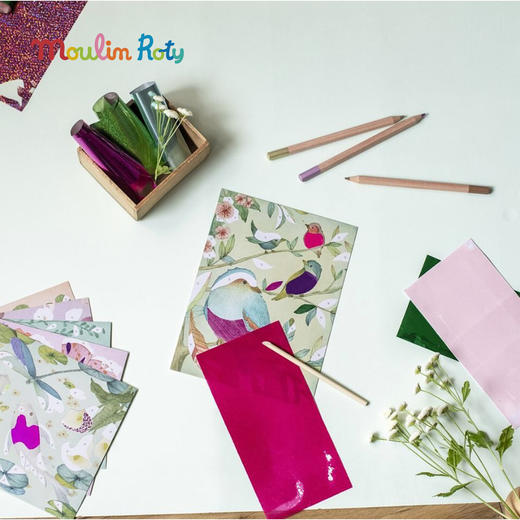 Moulin Roty 花朵女孩幻彩转印 贴纸书 适合年龄6岁+ 花朵女孩系列 法国品牌-710605 商品图1