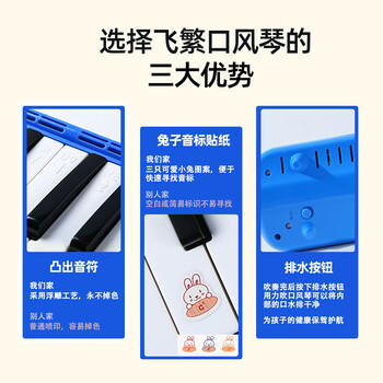 feifan飞繁 口风琴37键小学生专用儿童成人专业演奏级 蓝色硬包 商品图1