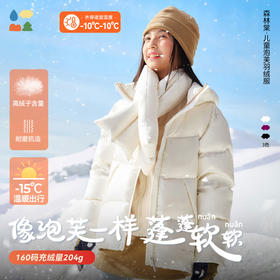 【儿童泡芙羽绒服】森林棠25冬季新款男童女童轻盈保暖白鸭绒连帽羽绒服80932511