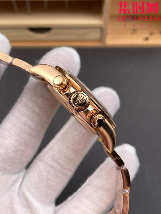 劳力士宇宙计型m126505 VS迪通拿4131配重版 VS配重版全玫金黑盘钻面 新款包边迪通拿 丹东4131一体机 男士腕表 表径40mm 商品图3