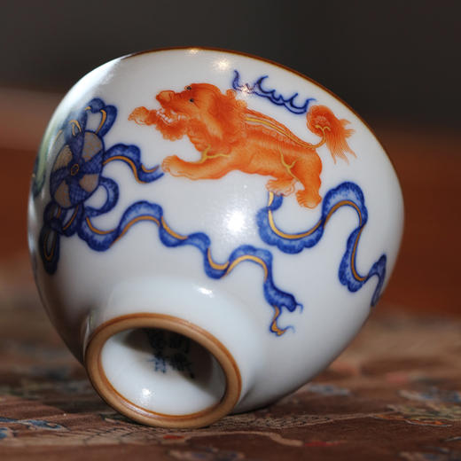 问鼎留青/月白/精工款/韶秀杯（红狮玲珑） 商品图1