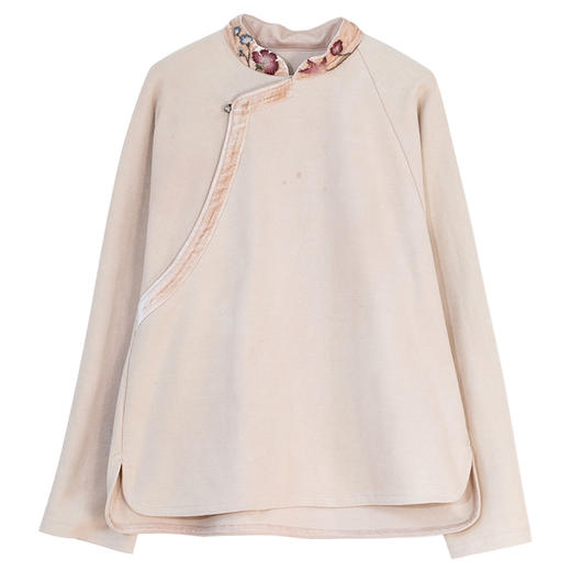 牧衣游原创 机绣棉质套头衫冬柔软亲肤复古文艺百搭宽松上衣 舟遥 商品图4