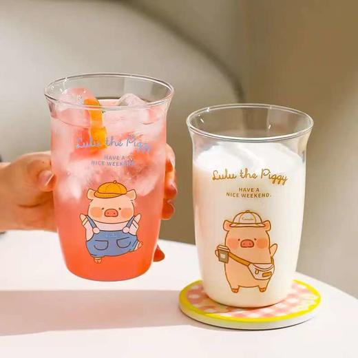 4楼Eubelle欧蓓 川岛屋&lulu猪联名 高硼硅玻璃杯500ml 咖啡啤酒果汁牛奶杯 活动价：19.9元 商品图2