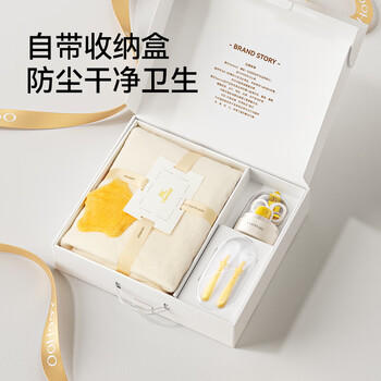 英氏（YEEHOO）新生婴儿珊瑚绒浴巾儿童浴巾加大尺寸洗澡巾吸水超软婴儿送礼套装 商品图3