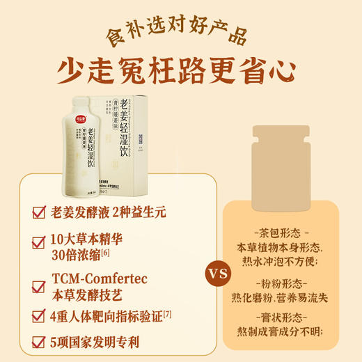 可益康老姜轻湿饮  老姜发酵液 10种草本精华  3种益生元 暖身不辛辣 30ml*7袋*1盒 商品图5