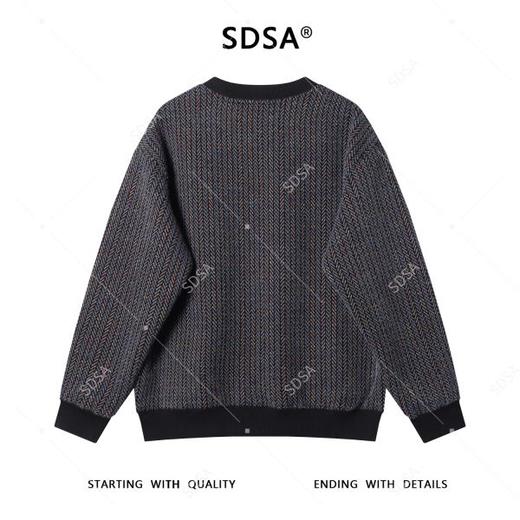 WY1166SDSA男士秋冬新款痞帅男装潮牌彩色竖纹圆领卫衣高街绒毛百搭上衣 商品图5