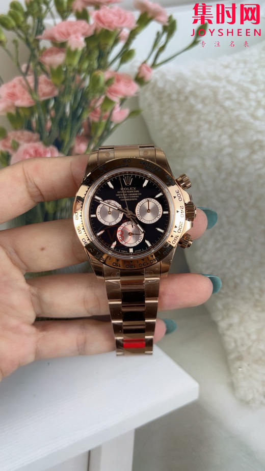 劳力士宇宙计型m126505 VS迪通拿4131配重版 VS迪通拿配重版 全玫金黑盘 新款包边迪通拿 丹东4131一体机 男士腕表 表径40mm 商品图0