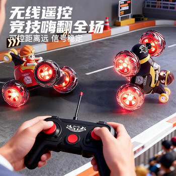 索迪六一儿童节礼物玩具男孩孙悟空遥控汽车翻斗变形扭变翻斗特技赛车 商品图6