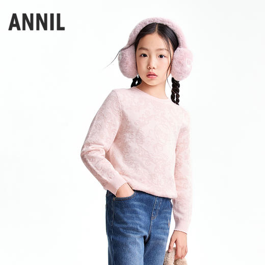 【实体店同款】女童长袖针织衫冬季新款安奈儿童装AG544050 商品图1