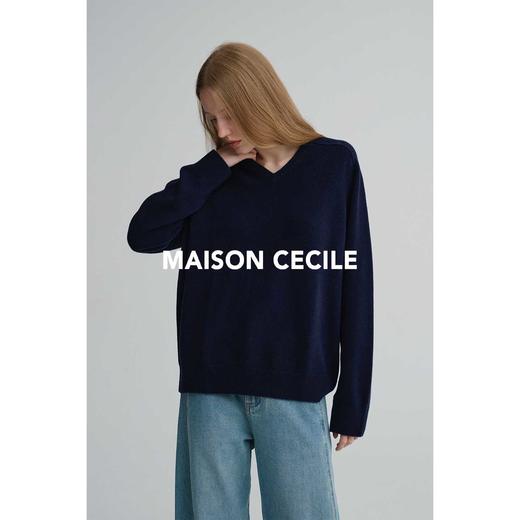 MAISON CECILE 五色/高克重V领羊毛针织慵懒感大毛衣 商品图4