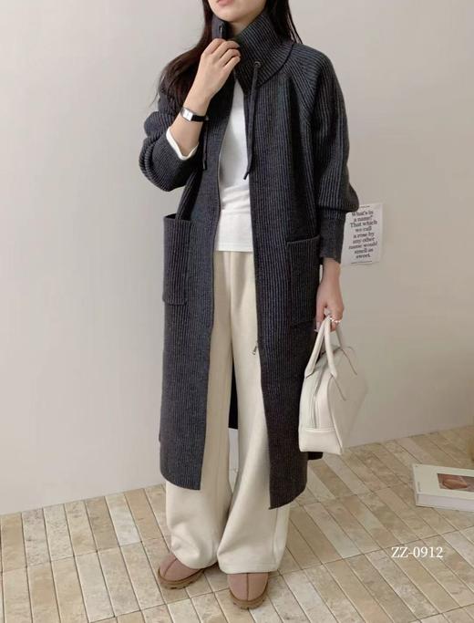 过膝长款针织羊毛开衫！2025秋冬新款宽松慵懒风毛外套女款！ 商品图1