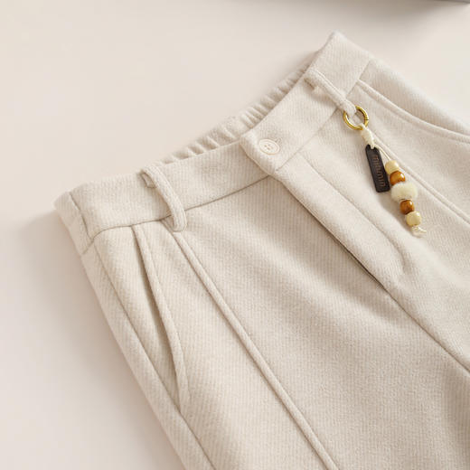 MYX毛呢通勤九分裤垂坠感修身时尚直筒裤2025年冬款遮胯宽松阔腿裤女 商品图3