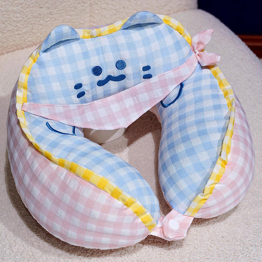 自然醒方巾喵格子驼峰U型枕QYL 商品图8
