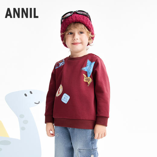 【实体店同款】男童圆领针织卫衣冬季新款安奈儿童装XB541060 商品图0