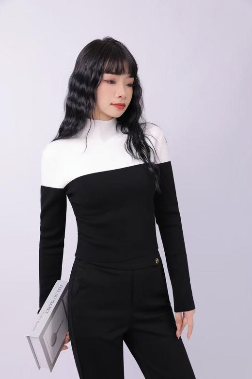 33BAJ150425#撞色毛织小衫 商品图0