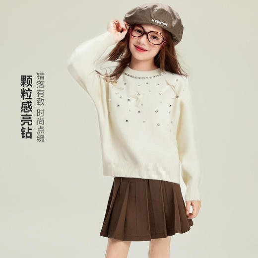 蝴蝶结烫钻毛衣 商品图1