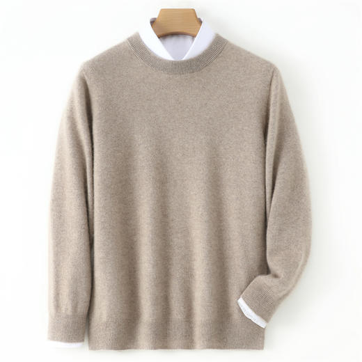 【清河羊毛羊绒专场】鹿展901 男士圆领羊绒衫 100%羊绒 商品图4