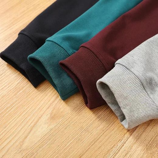 D102033秋冬新款休闲圆领上衣T恤男纯色通勤长袖卫衣 商品图7