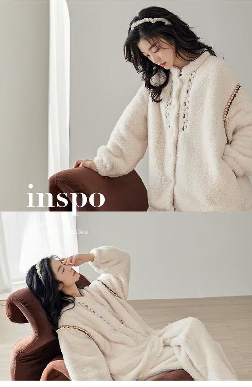 【防静电轻奢暖绒家居服】2025冬季睡衣女珊瑚绒时尚休闲可外穿加厚保暖家居服秋冬款 商品图5