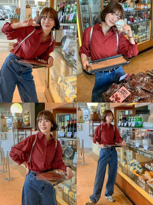 秋冬毛衣大衣cp复古港风纯棉长袖廓形衬衫 商品图7