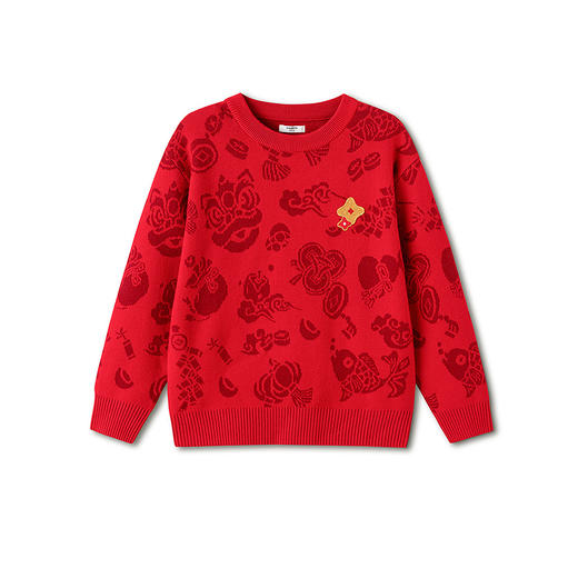 【balaOne】巴拉巴拉童装儿童毛衫亲子装2025新款春秋装提花内搭 商品图4