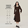【年货节】熙世界2025秋冬新款千金赫本风磨毛连衣裙女长袖法式优雅收腰裙子 商品缩略图2