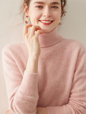 「自」全新升级【铂金会员496/天猫669/差价173】(44906)洛诗琳新款重工双股100羊绒衫2025秋冬优雅加厚高领毛衣女