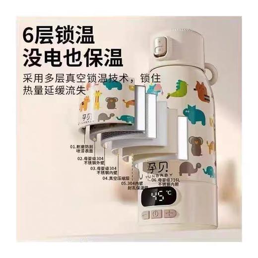 孕贝316不锈钢恒温烧水杯100度真沸腾婴儿外出泡奶神器无线快充款 商品图2