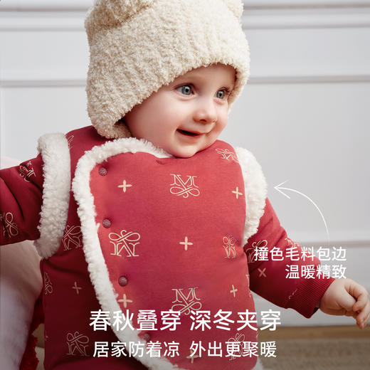 【宝宝服饰】嫚熙童装儿童棉马甲宝宝冬季保暖加厚婴幼儿夹棉男女童小月龄背心 商品图3