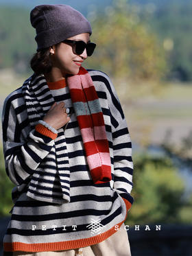 PETIT SCHAN小闪 CLO#928 Stand Out 出彩 纯羊毛彩点纱撞色条纹毛衣