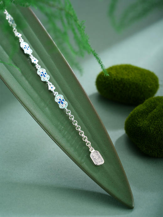 子佩集【四叶喜乐】S990银手链【QFSL018】花丝珐琅彩2510 商品图7