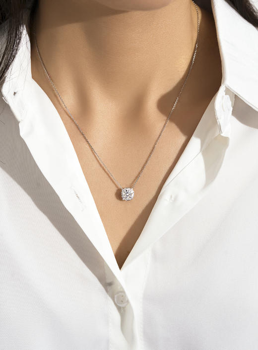 伽罗 JALO N1款VVS级D色10K金圆裸钻吊坠项链-定制链接-下单后20天左右发货 商品图3