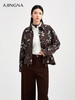 【商城同款】阿菁娜秋季新款抽象印花亚麻夹克复古巴恩风衬衫外套腰部抽绳A30Q107013 商品缩略图0