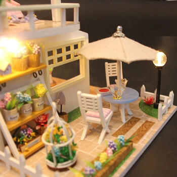 我の屋DIY小屋粉黛阁楼手工房子模型木质娃娃屋立体拼图玩具生日礼物女 商品图2