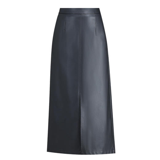 QYM 66925-Y半身裙PU皮开衩气质包臀裙中长款一步裙 商品图4