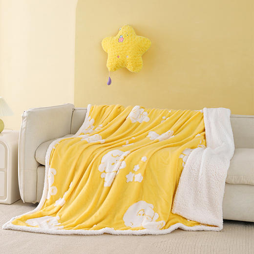 【秒杀 商城爆款】丝享呆呆狗阳离子提花双层毛毯 商品图0