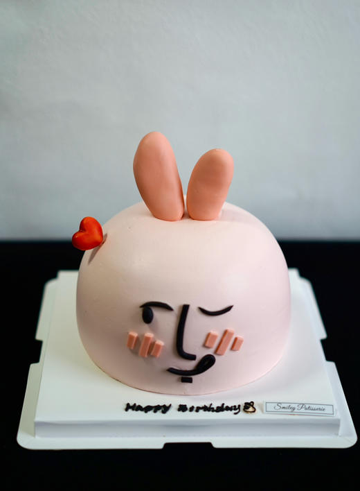 手绘奶油蛋糕 | 鲜果原味奶油 - 粉红兔子 商品图0