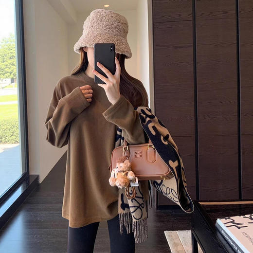 搭配神器～2025加绒加厚保暖舒适宽松卫衣T恤女打底衫秋冬新款！ 商品图1