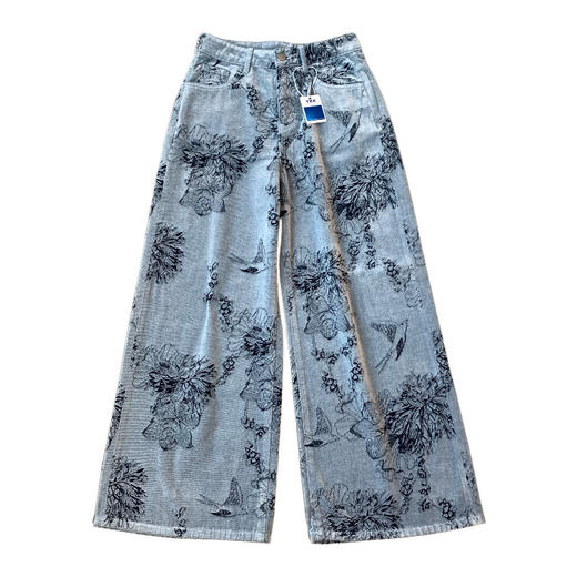 设计师款！2025新中式水墨提花立裁直筒阔腿雪尼尔裤！超舒服秋款！ 商品图4