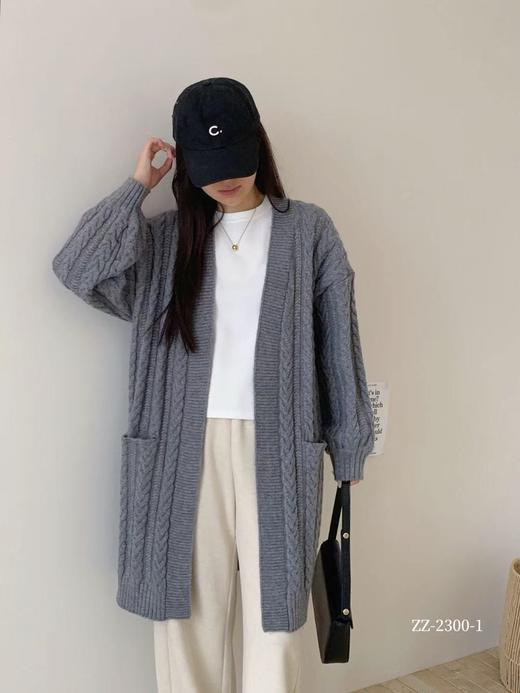 过膝长款针织羊毛开衫！2025秋冬新款宽松慵懒风毛外套女款！ 商品图8
