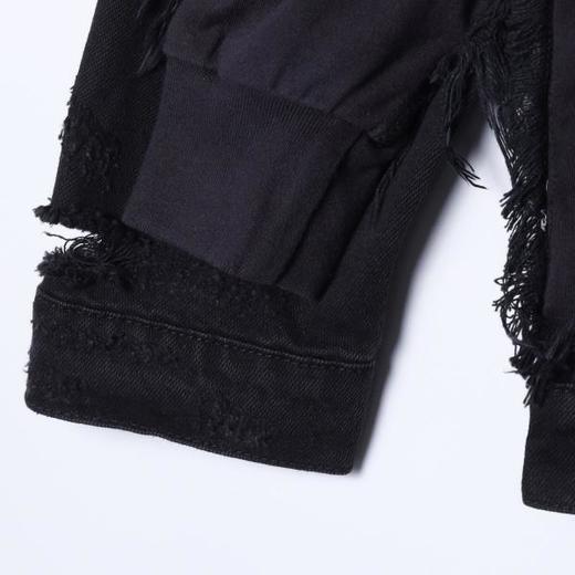 SDSA男士秋冬新款痞帅男装复古破洞拼接翻领牛仔夹克百搭重工时尚 商品图3