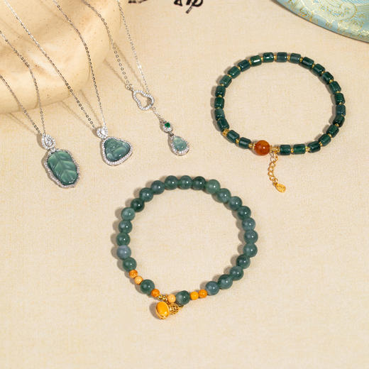 和田玉翡翠手串【任2件得首饰盲盒，限300名】MS Lemuguet 天然和田玉翡翠系列首饰 礼盒带证书 商品图3