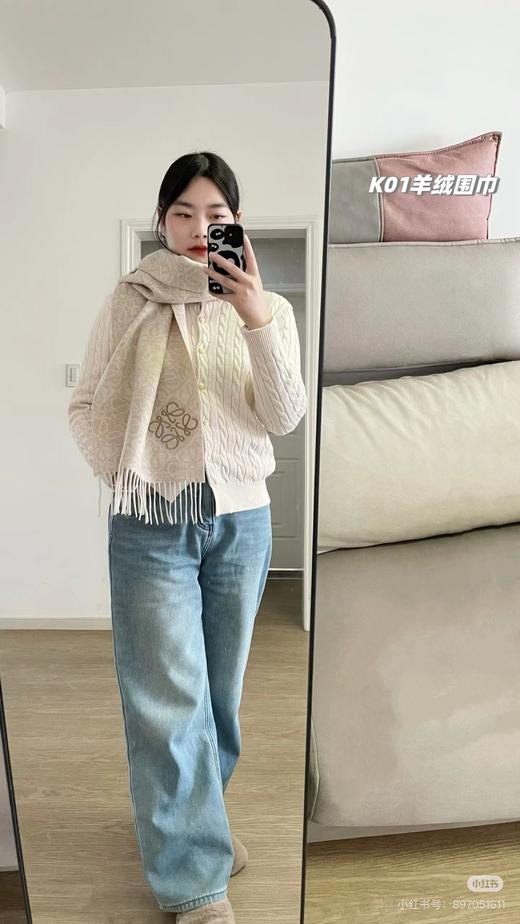 D102030秋冬季可双面佩戴情侣款羊绒围巾 商品图5