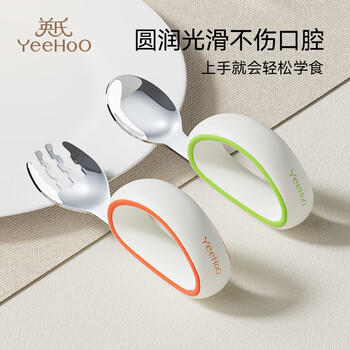 英氏（YEEHOO）宝宝学吃饭训练叉勺婴儿学习自主进食辅食勺儿童勺子餐具叉子 商品图2