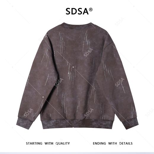 WY1170SDSA男士秋冬新款痞帅男装轻奢潮牌滴胶扎染圆领卫衣百搭宽松上衣 商品图5