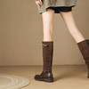 【预售7天】新款拼接百搭西部靴女英伦风宽筒长筒靴显瘦时尚骑士靴LD&7521 商品缩略图1
