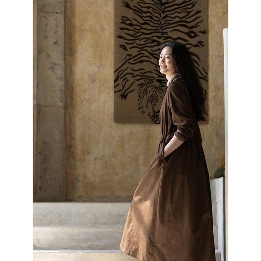 牧衣游原创 丝棉手工刺绣连衣裙新款复古民族风宽松文艺长裙 松松 商品图2