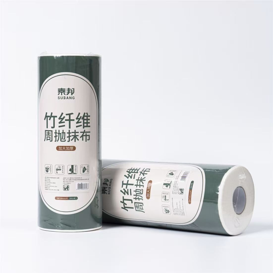 素邦竹纤维周抛抹布1卷装